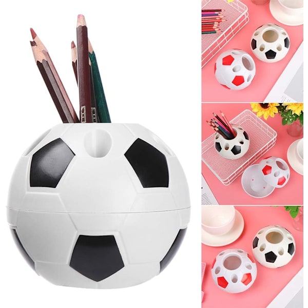 Kreativ Fodbold Penneholder Multifunktionel Skrivebords Fodbold Penneholder Porøs Design, Ikke Let at Deformere, Nem at Rengøre, til Kontor, Skole, Hjem osv