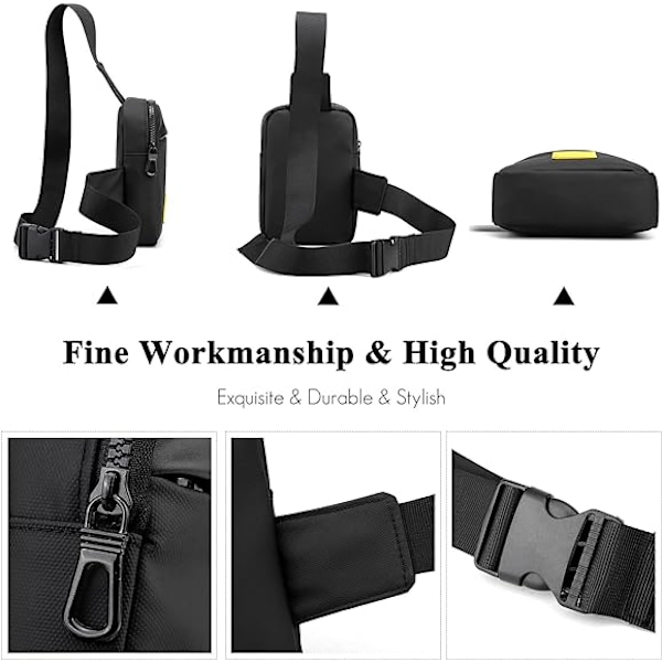 Herr Crossbody-väska Herr Bröstväska Lätt Crossbody-väska Axelväska för Resor Sport Vandring Cykling Camping Utflykt Slungväska