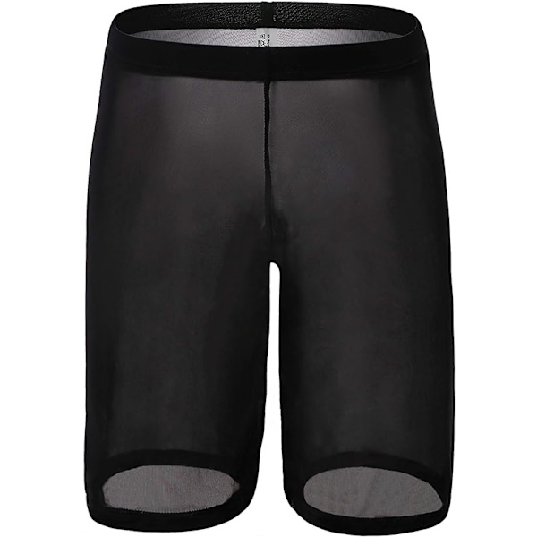 Genomskinliga shorts i mesh, lösa shorts, loungewear, underkläder, cover up, boxerkalsonger