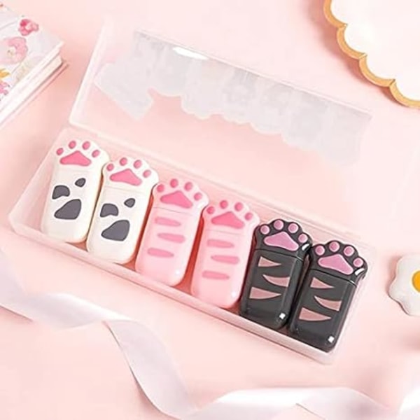 Pakke Kawaii Cat Claw Paw Magic Dekorative Plast Korreksjonstape Correcto