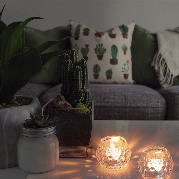(6 st) Runda kristall-tealight-hållare, heminredning, festbröllop