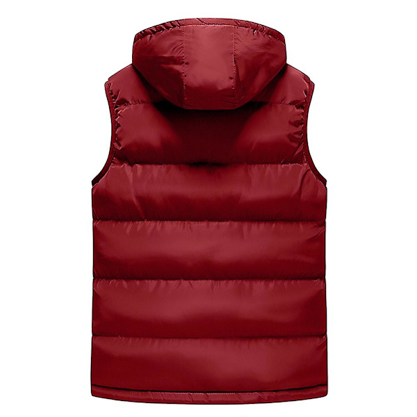 Herre Hætte Solid Farve Dun Vest Gilet,XXL