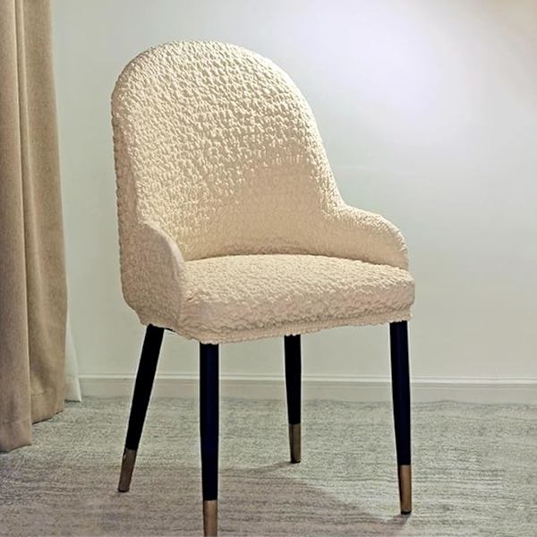 Högkvalitativ Modern Wingback-Fåtöljöverdrag, Stretch Anti-Fläck Böjd Armstolsöverdrag, Allsäsong Universal Plisserad Tyg Möbelskydd