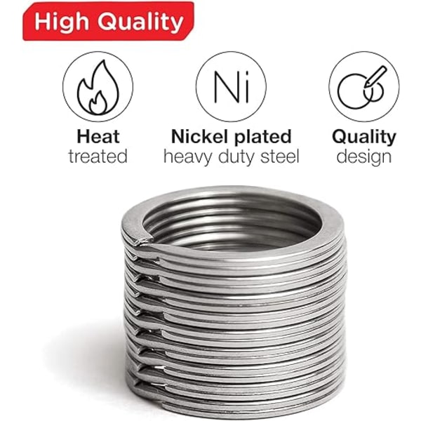 Nyckelringar Platt Split Nyckelring Bulk Heavy Duty Stark Nyckelring för Bil Hem L