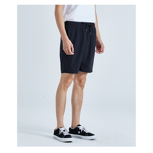 Herre Casual Shorts Elastiske Jogger Gym Active Pocket Shorts Sort, XXL