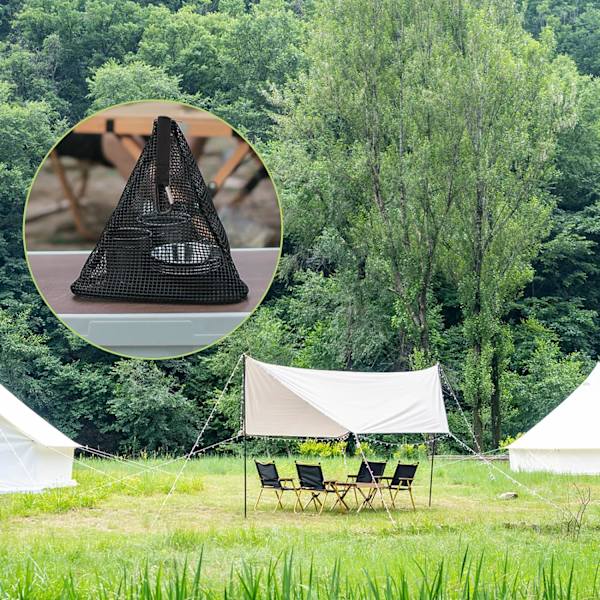 Camping Hengekøye Nettpose, 1 Pakk Sammenleggbar Mesh Hengekurv Utendørs Camping