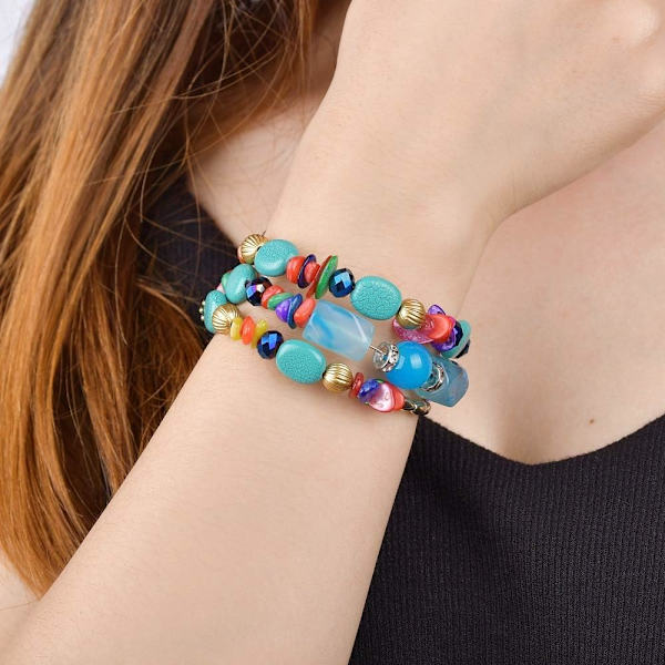 Multilayer Uregelmæssige Agat Perler Charm Armbånd til Kvinder Vintage Jade Sten Man Armbånd Yoga Armringe Etniske Smykker