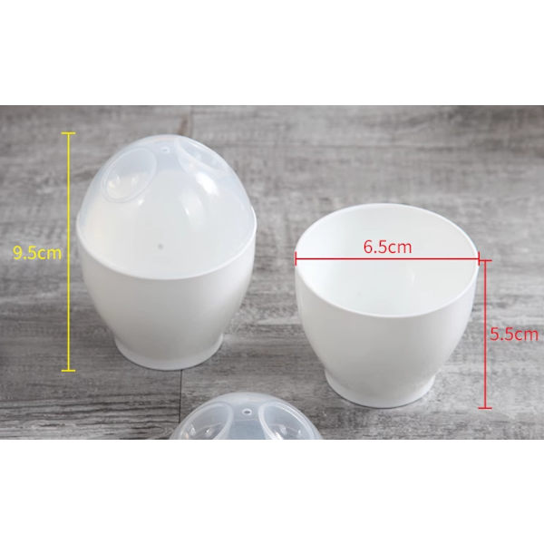 2 stk Mikrobølgeovn Eggmaker Ikke-klebende Mini Eggkoker Sunn og Sikker Multifunksjonell for Kjøkken