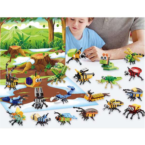 24-Pack Advent Calendar Insect Advent Calendar 24 Insect Clip Block Models