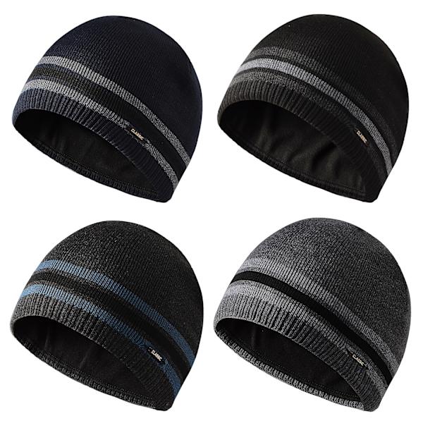 Herre Vinter Beanie Hat Varm Strikkede Manchet Almindelig Toboggan Ski Hætte