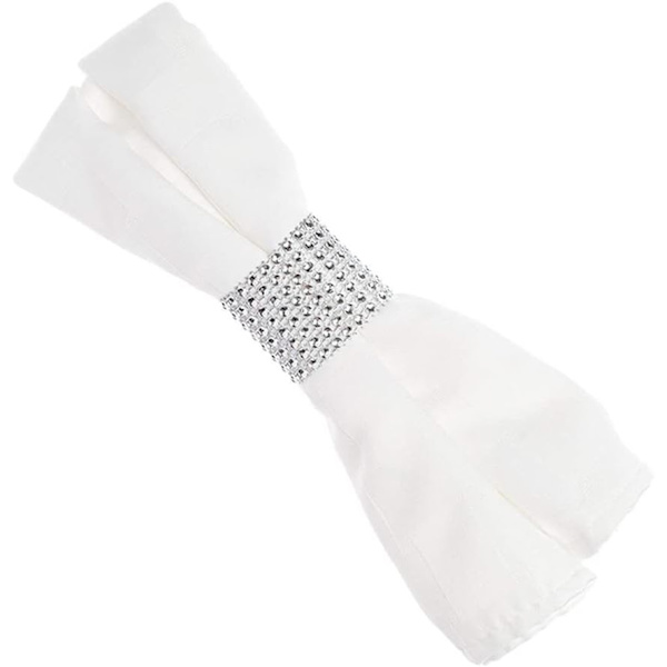 Serviettringer Bordserviettholdere Diamant Wrap Bånd med Lukking for Bryllup