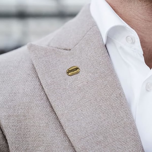 4 st kaffebönor formade brosch metall pin present dekor märken pin för ryggsäck