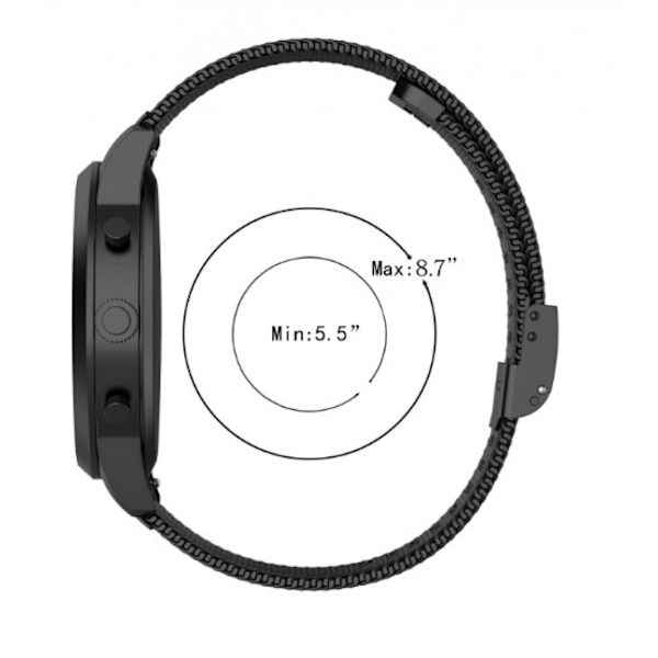22mm Rem til Smartwatch, Universal Smartwatch Metal Stål Mesh Quick Release Udskiftningsremme til Mænd Kvinder (Rose Gold, 22mm)