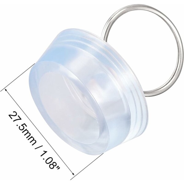 Gummi diskbänkspropp, avloppspropp Transparent Blå Passform 29-32mm med Hangin