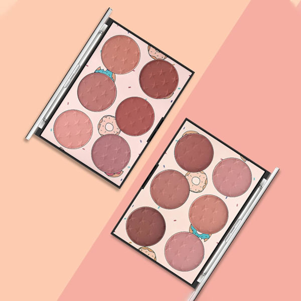 6 farver ansigtsblush-palette, let luksus blush-palette mat blush-pudder