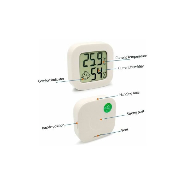 3 delar Mini Digital inomhustermometer Hygrometer Luftfuktighet Temperatur LC