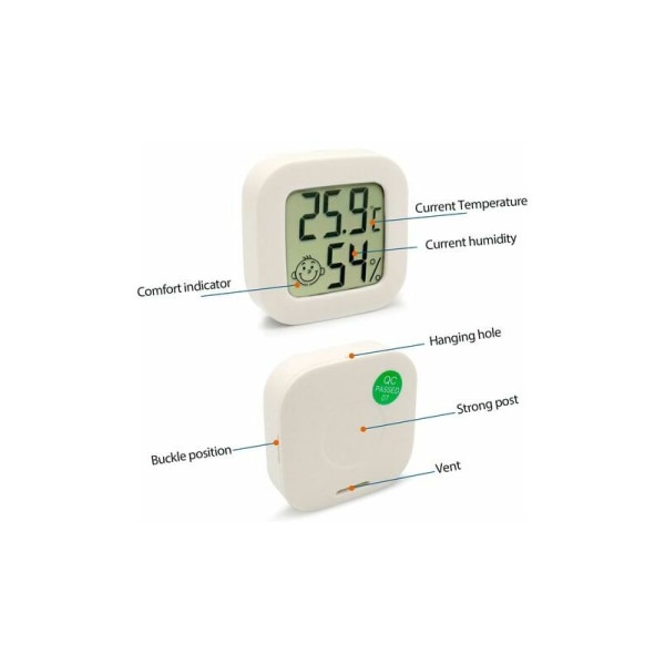 3 st Mini Digital Inomhus Termometer Hygrometer Luftfuktighet Temperatur LCD