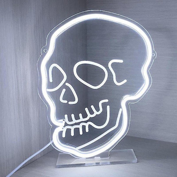 Kallo Neon Valkoinen Aave Led Neon Valo Seinä Yövalo Viileä Neon Valo Dekoraatio Huone Makuuhuone Baari Joulu Halloween Syntymäpäiväjuhlatarvikkeet(1kpl
