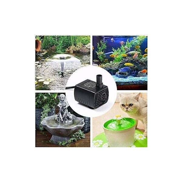 Nedsænkelig vandpumpe, akvariepumpe justerbar 3W ultra-stille USB-pumpe til
