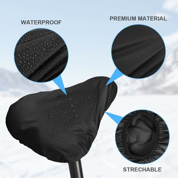 2-pack cykel sadelskydd, Triomphe vattentätt cykelsadelskydd med elastisk,