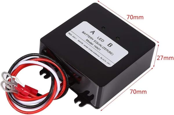 Batteri Equalizer, HA01 Batteri Equalizer 2x12V Batteri Equalizer Solar Batteri Balancer kompatibel Blysyre Batteri Oplader