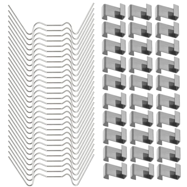 100 stk. Rustfrit Stål Drivhus Glasruder Klips (med 50 W Tråd Klips til Drivhus Glasering og 50 Z Overlap Klips til Drivhus Glasering)