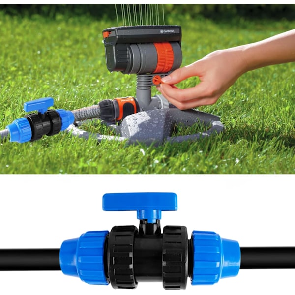 PE Rørforbindelse 25mm Plastik Rørfittings, Kugleventil til Forbindelse af Vandrør, Havevandsslangeforbindelse