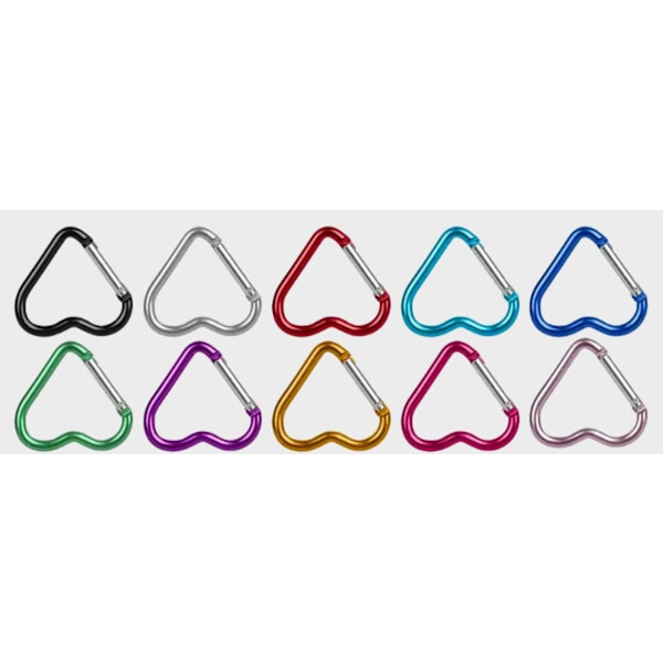 10 Farger Liten Karabinkrok Nøkkelholder D-Ring Multifarget Aluminium Karabinkrok Snap Hook for Fiske Vandring Ryggsekk