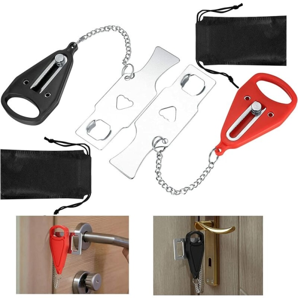 Portable Door Lock Travel Security Lock Protects Personal Security - Black