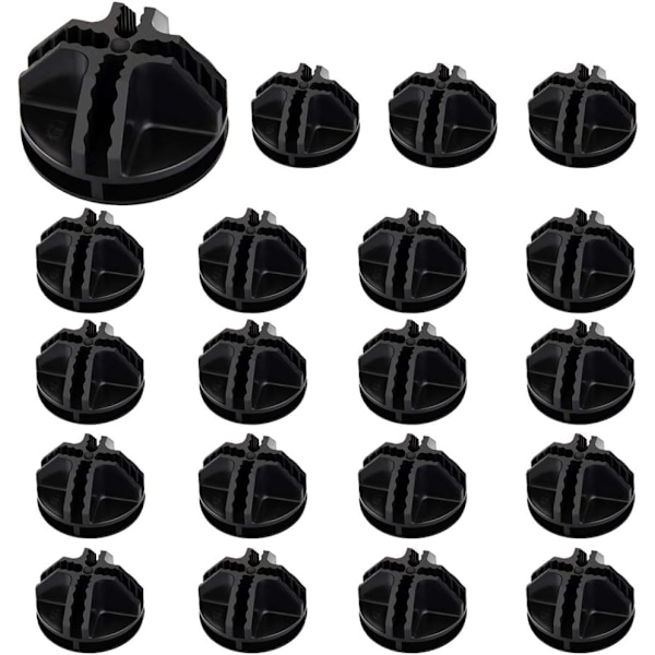 20 Pcs Plastic Grid Cube Connectors Organizer Connectors Easy to Use Interlocking Connector for Cabinet Closet Furniture Home - Black