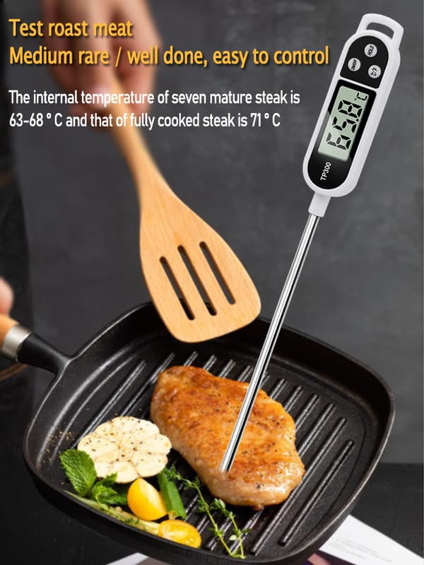 Kökstermometer tillbehör matlagningstermometer, termometer sond grilltermometer 5 sekunder LCD-skärm Termometer kompatibel Bakverk BBQ Kött