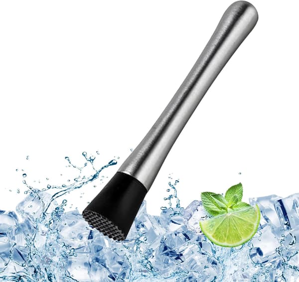 Cocktail Muddler, Rustfri Stål Muddler, Rustfri Stål Cocktail Muddler, Egnet for Familie- og Bar-bruk, Kompatibel med Knusing av Isbiter(St