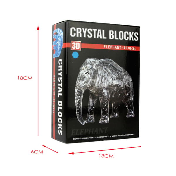 Kristallpussel 3D Elefant