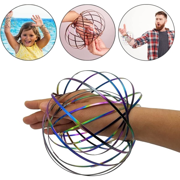 Magic ringspel för barn Armarmband Kinetic Spiral Flow Ring Spring Toy -
