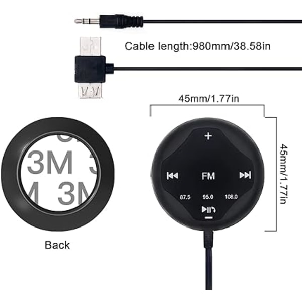 USB FM-radiosändare - Bluetooth för bil med AUX/FM 87.5/95.0/108.0 Ch