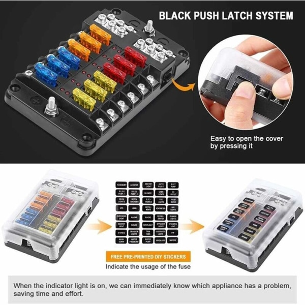 Channels Fuse Box, Fuse Holder Blade Fuse Blocks