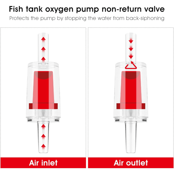 10 kappaleen pakkaus akvaarion ilmapumpun takaiskuventtiilejä - muoviset takaiskuventtiilit vakiomallisiin