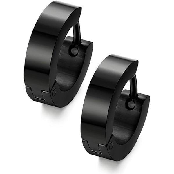 4*9mm rustfritt stål svart unike små øreringer for menn Huggie øreringer 1 par