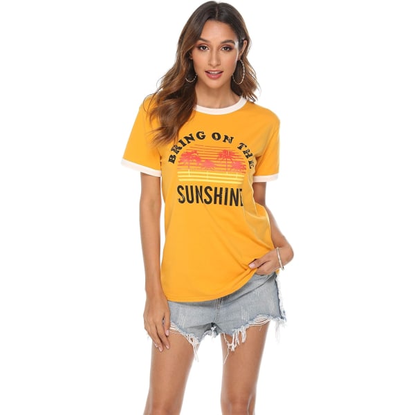 Bring On The Sunshine Graphic Langærmet T-Shirt Dame Top Sweater,XL