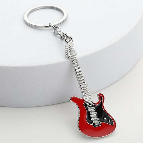 Gitar Nøkkelring, Metall Nøkkelring, Rock Nøkkelring, Elektrisk Gitar, Musikk Instrument, Nøkkelring, Nøkkelanheng, Musikk Anheng for Gavedekorasjon, Rød