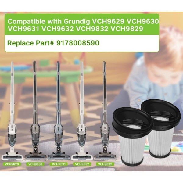 VCH9632 -suodatin Grundig-käsi-imuriin VCH9629 VCH9630 VCH9631