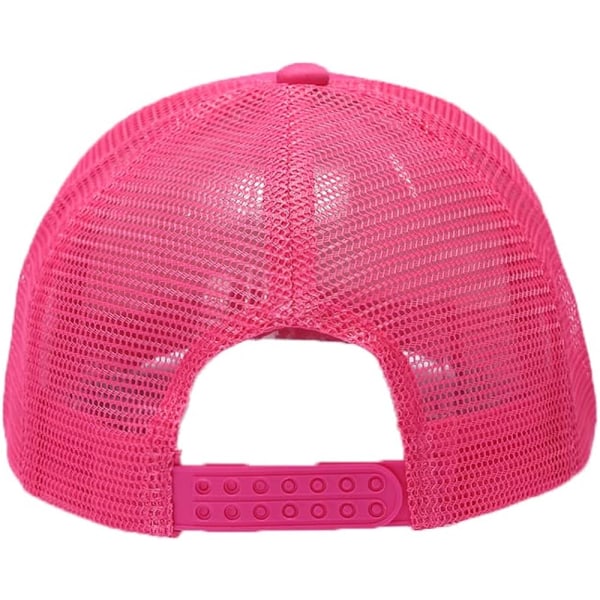 Fashion Smiley Sequin Print Neon High Crown Foam Mesh Back Trucker Cap - Unisex, One Size rosa