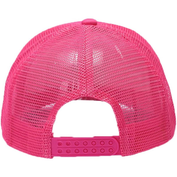 Fashion Smiley Sequin Print Neon Høj Krone Skum Mesh Tilbage Trucker Cap - Unisex, One Size pink