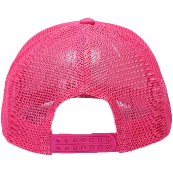 Mote Smiley Paljettrykk Neon Høy Krone Skum Mesh Bak Trucker Cap - Unisex, One Size rosa