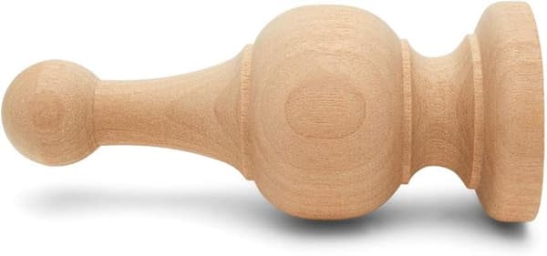 Ubehandlede træfinialer dekorative, 15*6cm, til sengestolpefinial,