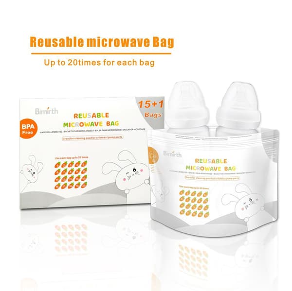 Quick Clean MicroSteam -pussit, sterilointipussit pulloille ja rintapumpun osille
