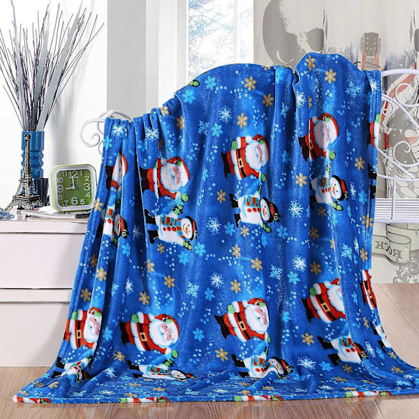 Elegant Comfort Luksuriøs Super Blød Juletrykte Fleece Tæppe - Juletema Hjemmeindretning Fuzzy Varmt og Hyggeligt Tæpper til Vinter Sengetøj, Sofa og G