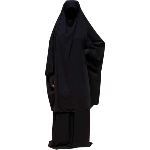 Beskeden kjole til muslimske damer lang kaki og nederdel til at bede og gå O