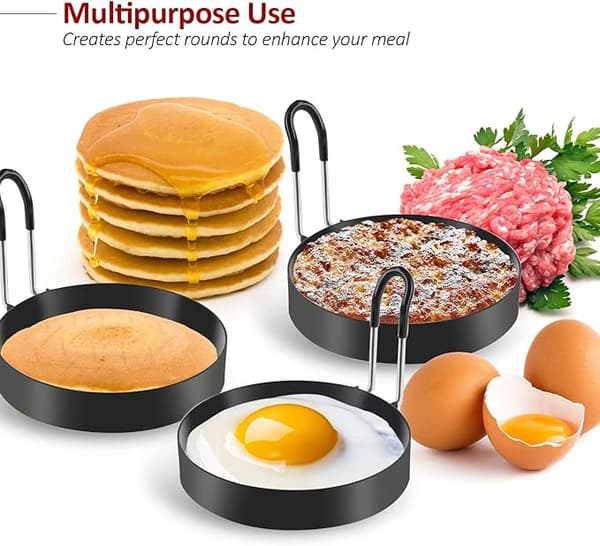 Æg Ringe, 4-pak Rustfrit Stål Æg Koge Ringe, Stegte Æg og Omelet