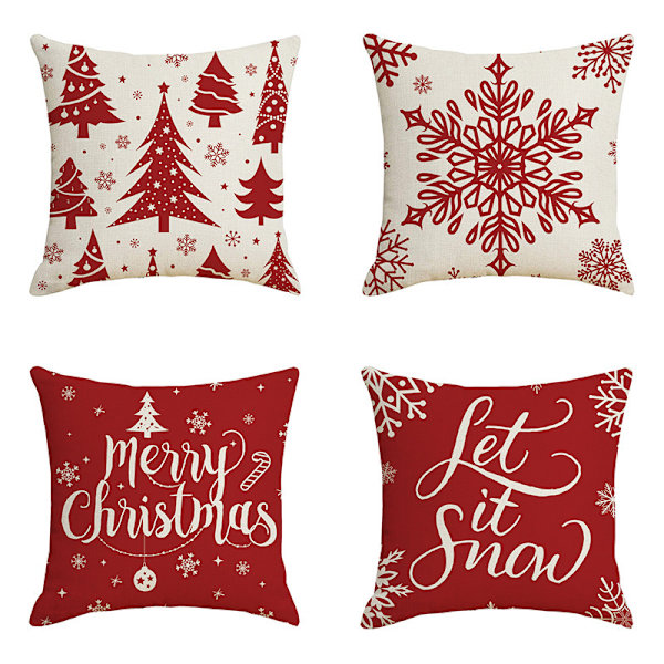 Juldesign Kuddfodral Set med Jul Kuddfodral Pack för Soffa Säng Rum Dekoration Tillbehör Polyester 45 cm X 45 cm Dekor inomhus